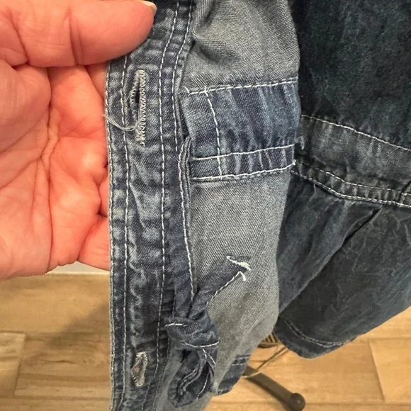 Nostalgia Blue Denim Jacket with drawstring waist and peplum - Picture 5 of 7